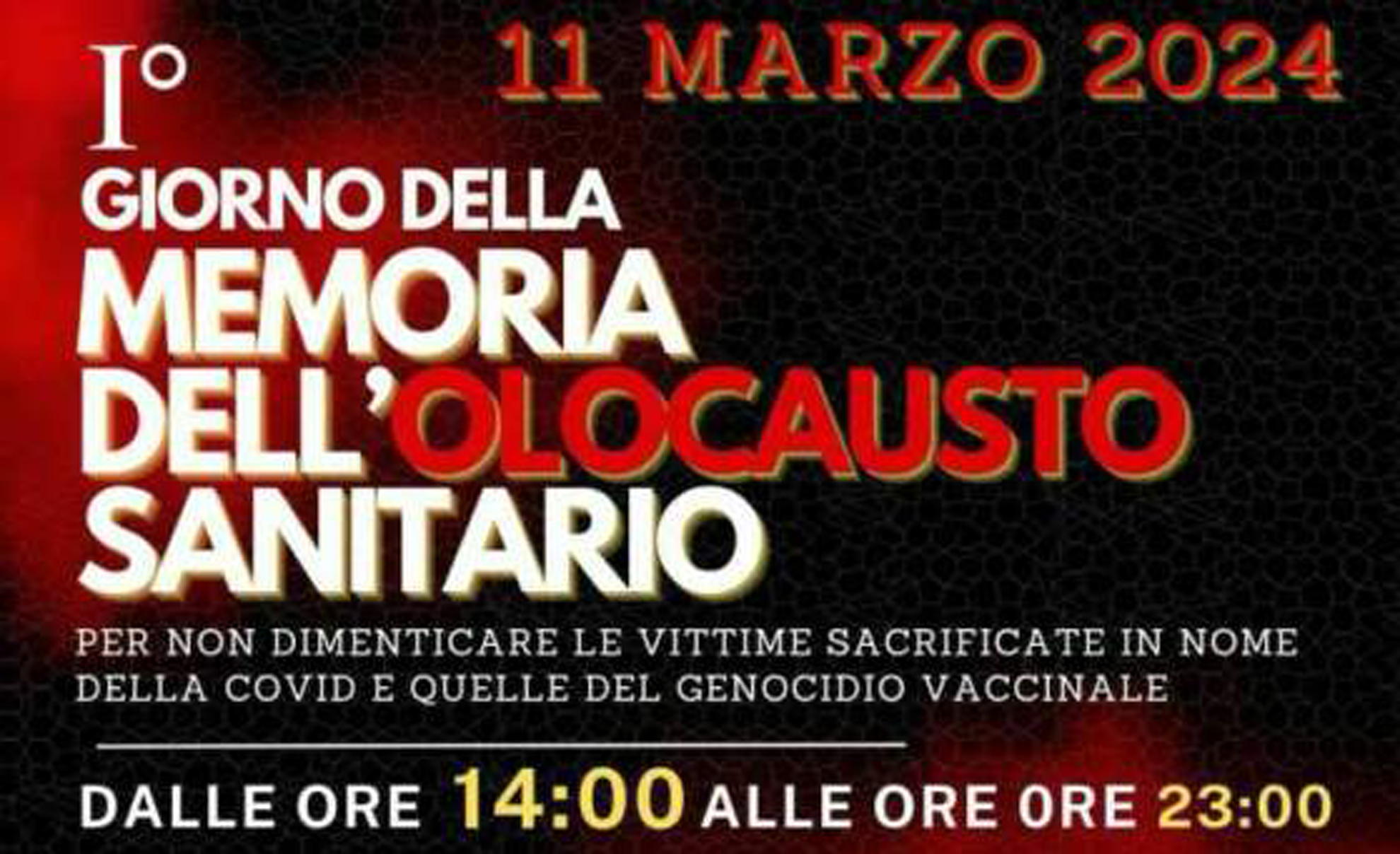 I° Giorno della Memoria dell’Olocausto Sanitario